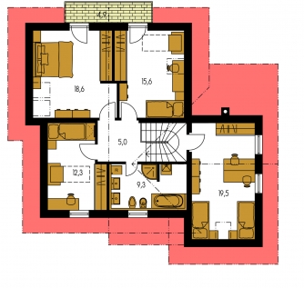 Plan de sol du premier étage - PREMIUM 221